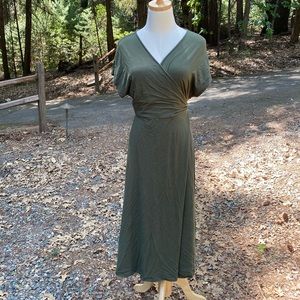 Dark Green Wrap Dress